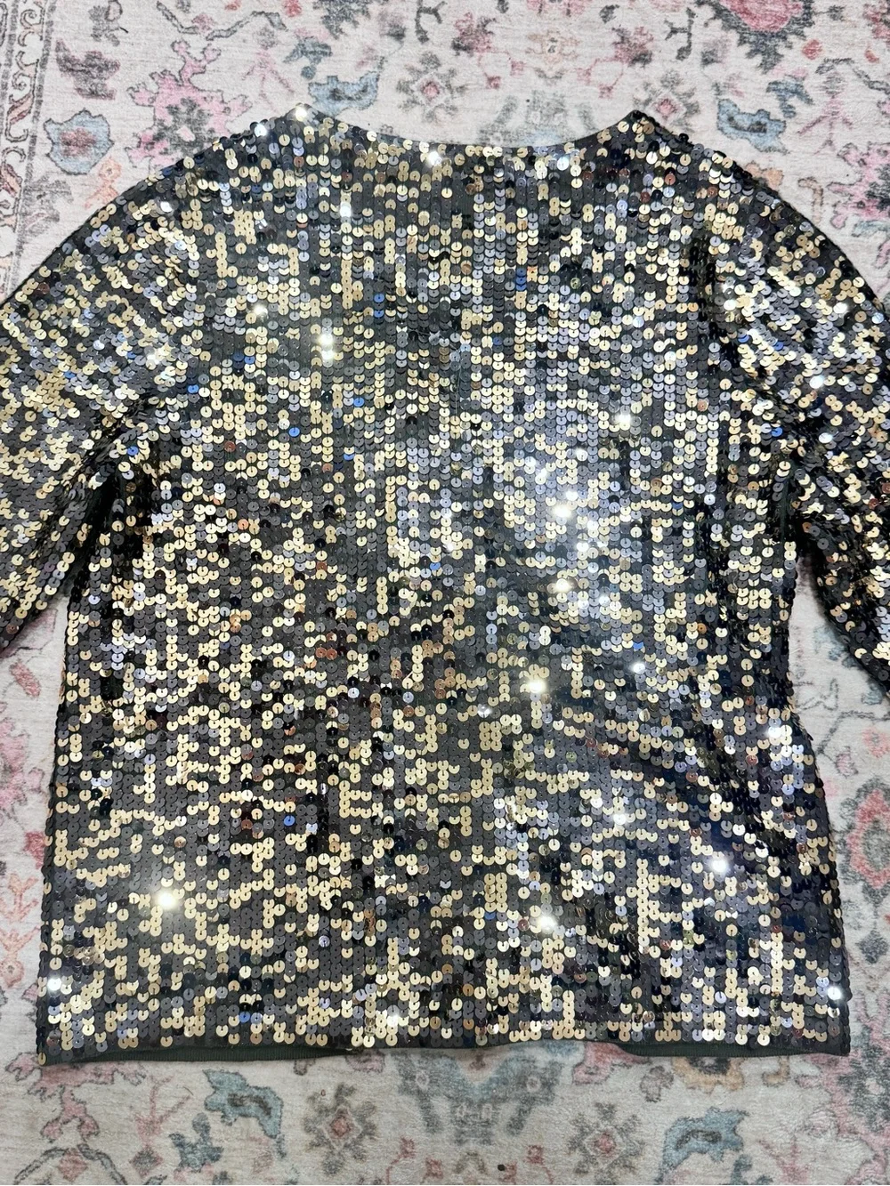 525 America Women's Gold and Olive Green Sequin Cardigan Sz M